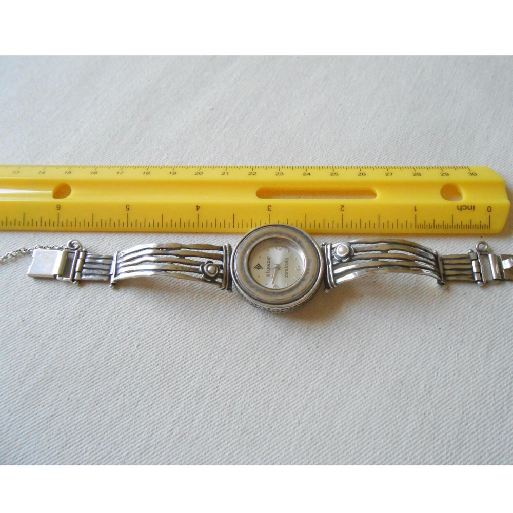 Silpada Watch Sterling and Pearl Rare Vintage Retired T1315 Hammered Silver - Picture 5 of 10